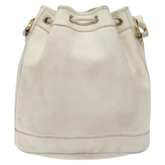 GUCCI Micro GG Supreme Shoulder Bag PVC White Gold Auth - Picture 3 of 16